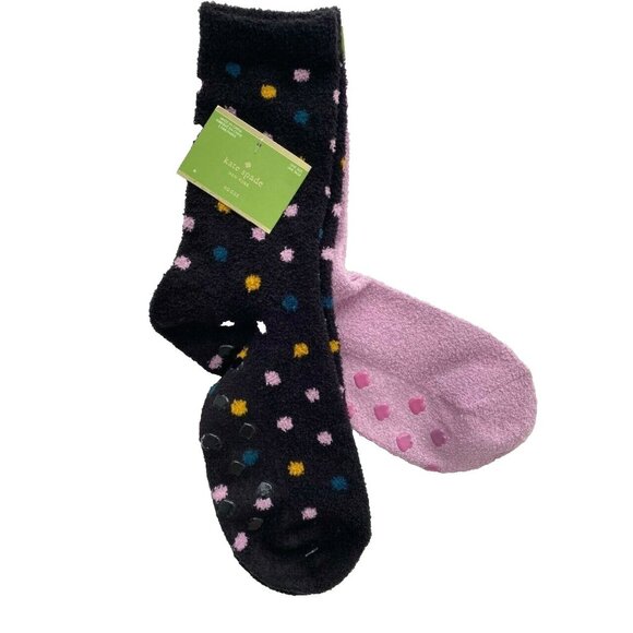 Kate Spade Grip Non-Slip Fuzzy Soft Socks 2 Pack
